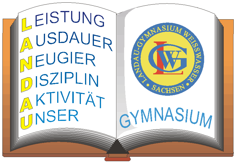 aufgeschlagenes Buch mit Logo